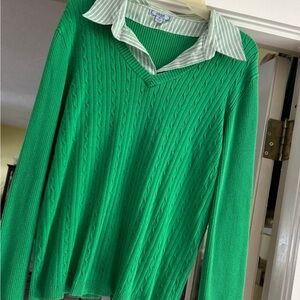 Izod Bright Green V-Neck Sweater